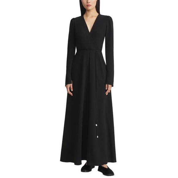 Lafayette 148 New York WomensWrap Front Dress Black